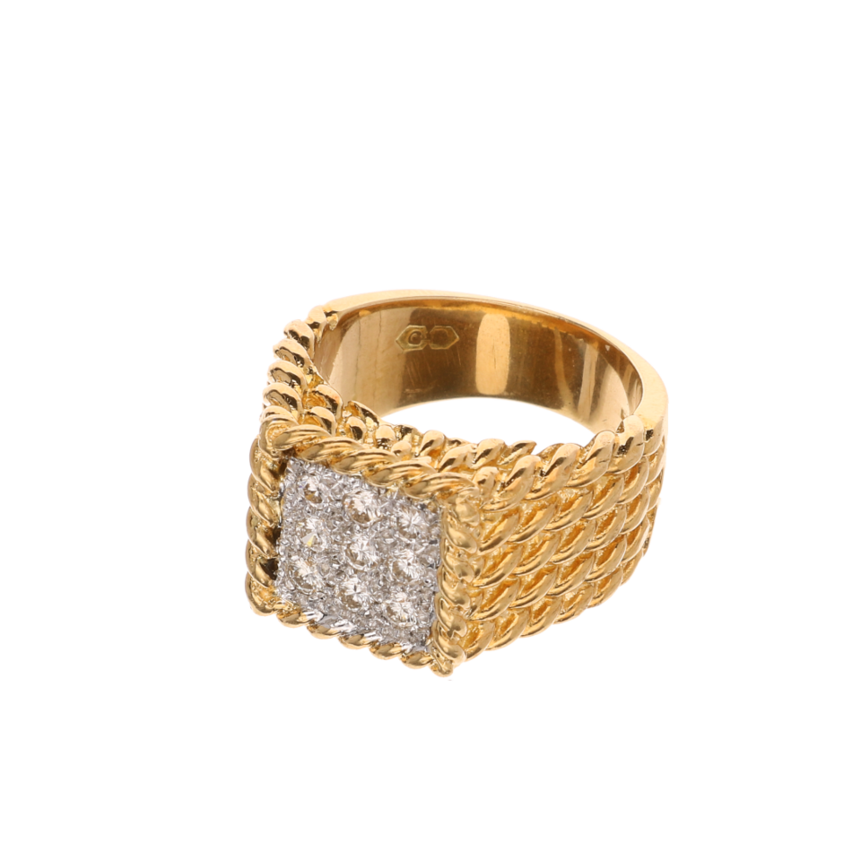Boomgaard zeker bijzonder Gouden heren ring bezet met 9 diamanten| #RECLAIMED 11439 | Reclaimed.nl
