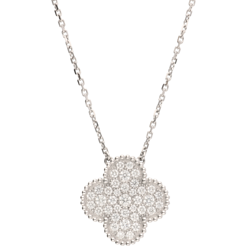 Van Cleef Arpel collier met Magic Alhambra hanger bezet met diamant | #RECLAIMED 24925 |